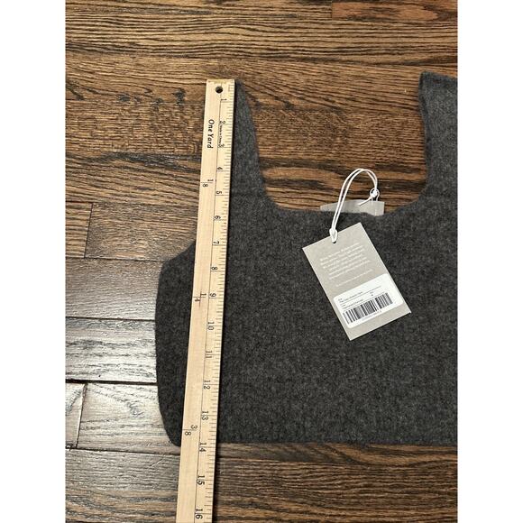 Everlane Womens M The Cozy Stretch Tank Cropped Wool Blend Fuzzy Knit Gray NWT - Picture 4 of 7